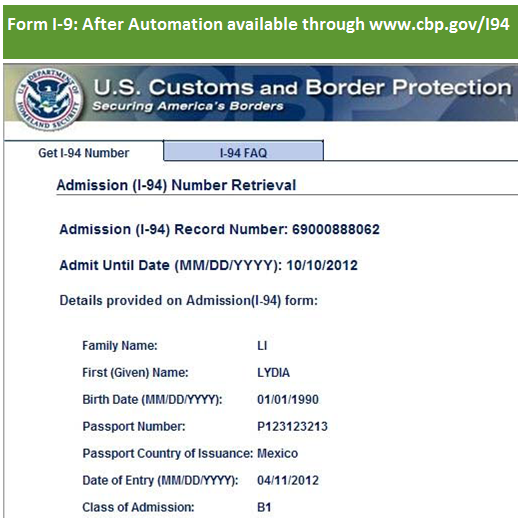 Form I-9 example image
